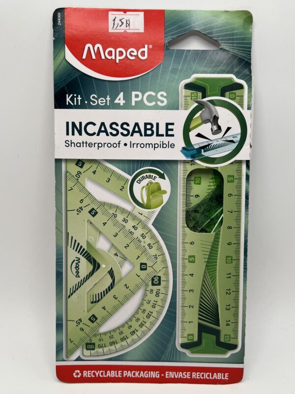 shatterproof ruler set 4pcs maped